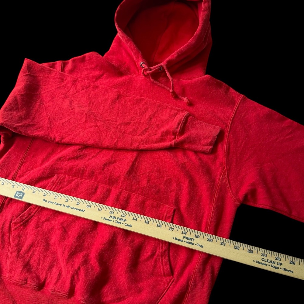 Champion Reverse Weave Hoodie Mens Medium Red GF68 Script Logo Vintage Tag - Picture 7 of 10